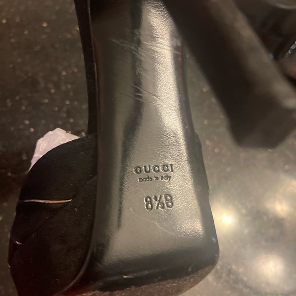 Vintage Gucci high heals black and gold 5” - Picture 6 of 9